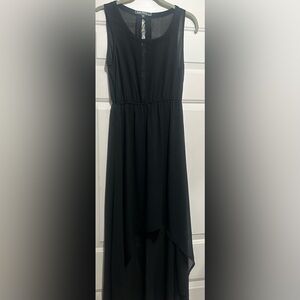 Love Stitch Sheer Elegant Black Sleeveless Dress high/low
